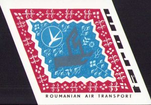 Etichetă reclamă TAROM România comunistă