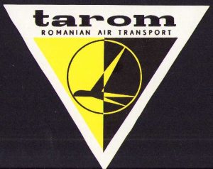 Etichetă reclamă TAROM România comunistă