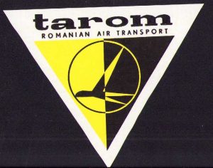 Etichetă reclamă TAROM România comunistă