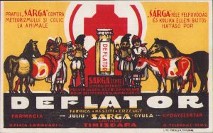 Reclamă medicament Farmacia Sarga Gyula, Timișoara, anii 1930
