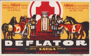 Reclamă medicament Farmacia Sarga Gyula, Timișoara, anii 1930