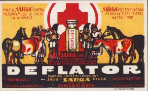 Reclamă medicament Farmacia Sarga Gyula, Timișoara, anii 1930