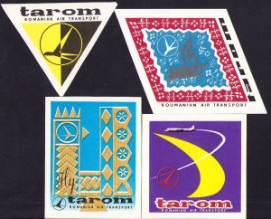 Lot 4 etichete TAROM România comunistă