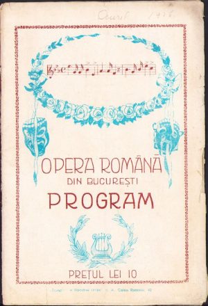 Program Opera Română București, 1926