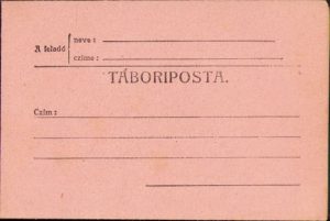 Táboriposta, plic militar austro-ungar, în alb, nefolosit, ante 1918