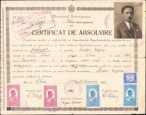 Certificat de absolvire ucenic postăvar, 1932, Sibiu