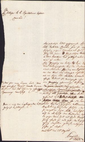 Act olograf, 1818, Rittmeister Pongratz János de Szentmiklós és Óvar