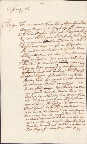 Act olograf în limba latină, început de secol al XIX-lea