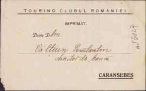 Invitație Touring Clubul României, 1934, Caransebeș