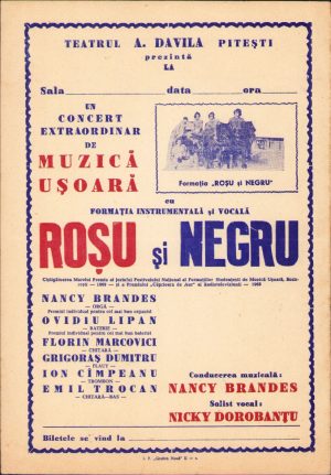 Afiș Pitești concert Roșu și Negru, România comunistă