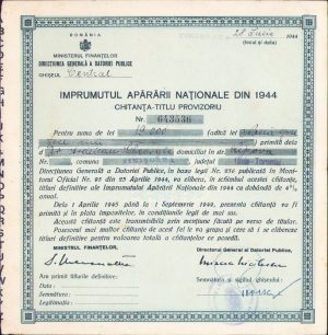 Titlu provizoriu Împrumutul Apărării Naționale din 1944, Timișoara