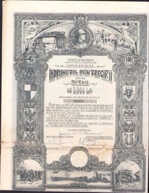 Împrumutul Reîntregirii din 1941 titlu de 5000 lei