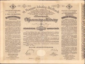 Acțiune A Magyar Jelzálog Hitelbank 1906
