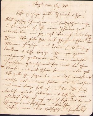 Scrisoare dată în localitatea Sagh, 1800, în limba germană