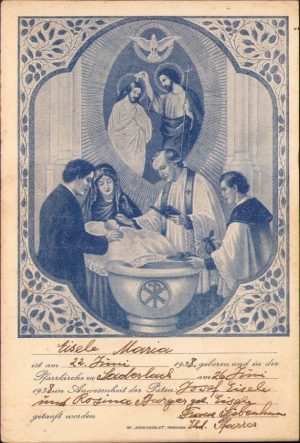 Certificat religios șvab, 1938, Zădăreni, Arad