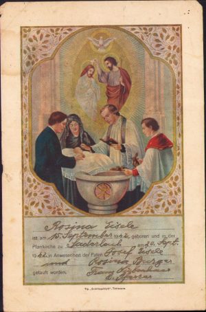 Certificat religios șvab, 1942, Zădăreni, Arad