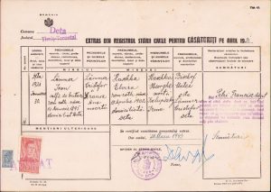 Extras registru stare civilă, 1943, Deta, județul Timiș