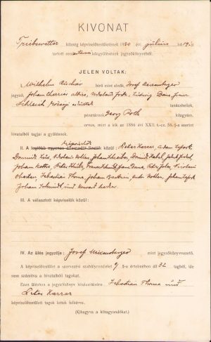 Proces verbal, 1920, școala din Tomnatic, județul Timiș