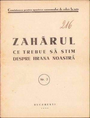 Zahărul. Ce trebuie să știm despre hrana noastră, 1936, Comisiunea pentru sporirea consumului de zahăr la sate