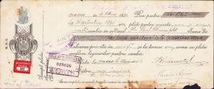Cambie cu protest cambial, 1931, Oradea, comerciant evreu Paul Blumenfeld