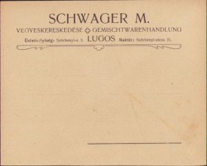 Plic cu antetul magazinului universal Schwager M., Lugoj, ante 1918, austro-ungar