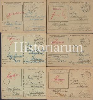 Lot 9 cărți poștale militare maghiare, 1943, front, diferite Tábori Posta