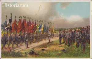 Carte poștală germană Fahnenparade in den Argonnen