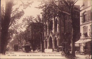 Nice, Avenue de la Victoire Eglise Notre Dame, carte poștală