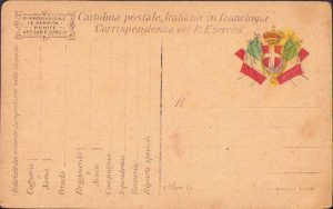 Italia, carte poștală militară, cca Primul Război Mondial