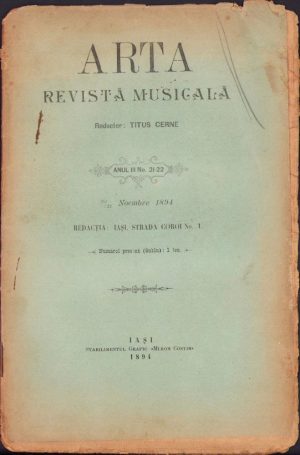 Arta. Revistă musicală, Iași, 21-22/1894