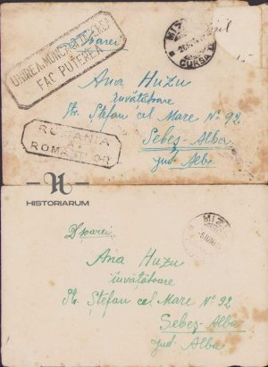 Lot de 2 scrisori olografe, 1941, farmacist slt Papazian, compania sanitară Mizil