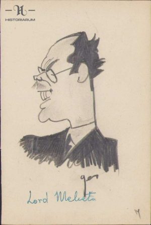 Caricatură, anii 1930, Geo Dumitrescu, semnată