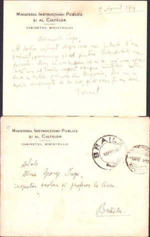 Scrisoare olografă Spiru Haret, 1909