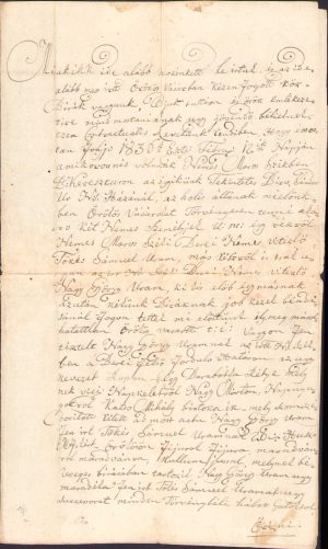 Contract de vânzare-cumpărare a unei bucăți de pământ încheiat în anul 1836 între doi nobili armaliști din satul Bereni, județul Mureș, Tökés Sámuel și Nagy György. Întărit cu sigiliile cu blazon, în ceară roșie, ale martorilor, nobili la rândul lor