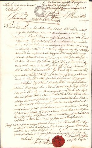 Contract din anul 1854 de la Sângiorgiu de Pădure, azi în județul Mureș, sigiliul în ceară roșie are blazonul nobiliar al unuia dintre martori, sigiliul în ceară neagră este cercului Sângeorgiu de Pădure (kk Bezirk in Erdo Sz Gyorgy)