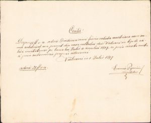 Chitanță olografă, 1897, pentru salariul învățătorului, plătit din cutia bisericii, Vălcani, județul Timiș
