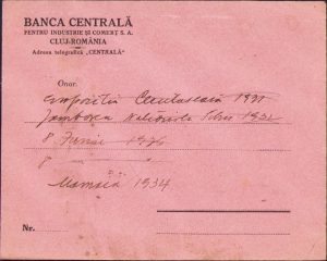 Banca Centrală pentru Industrie și Comerț Cluj, plic interbelic cu antet