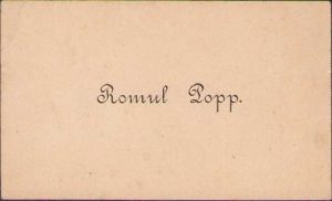 Carte de vizită Romul Popp, magistrat