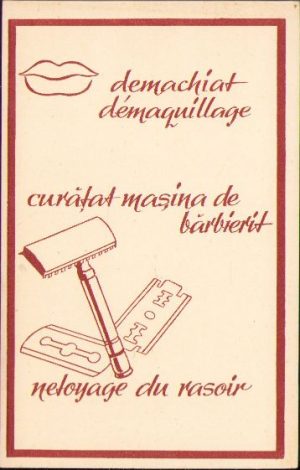 Set șervețele demachiat și curățat mașina de bărbierit, România comunistă