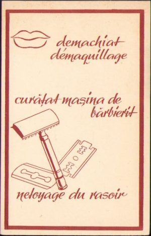 Set șervețele demachiat și curățat mașina de bărbierit, România comunistă