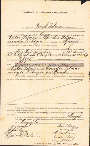 Contract interbelic vânzare-cumpărare imobil, Lugoj