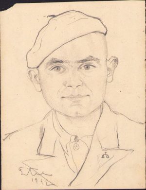 Schiță de Dimitrie "Puiu" Eitel, 1942, semnată