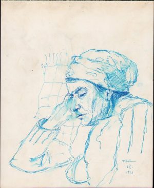 Schițe de Dimitrie "Puiu" Eitel pe ambele fețe ale hârtiei, 1943, semnate