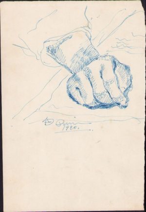Schiță de Dimitrie "Puiu" Eitel, 1940, semnată