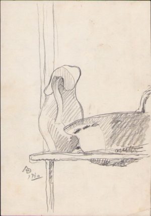 Schiță de Dimitrie "Puiu" Eitel, 1940, semnată