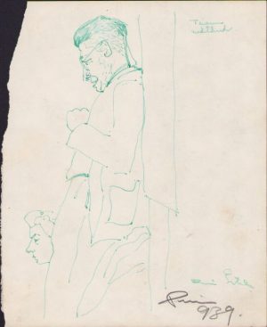 Schiță de Dimitrie "Puiu" Eitel, 1939, semnată