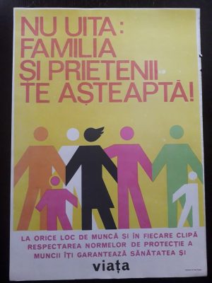 Afiș protecția muncii, România comunistă