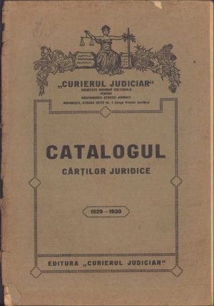 Catalogul cărților juridice 1929-1930, Editura Curierul Judiciar