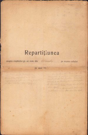 Repartițiunea asupra creștinilor gr. or. rom. din Caransebeș pe seama cultului pe anul 1926. Evidența nominală a credincioșilor ortodocși români din Caransebeș, câteva sute de nume, pe străzi. Aprobată și semnată de episcopul Caransebeșului, Iosif Traian Bădescu, manu propria
