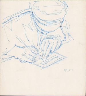 Schiță de Dimitrie "Puiu" Eitel, 1947, semnată